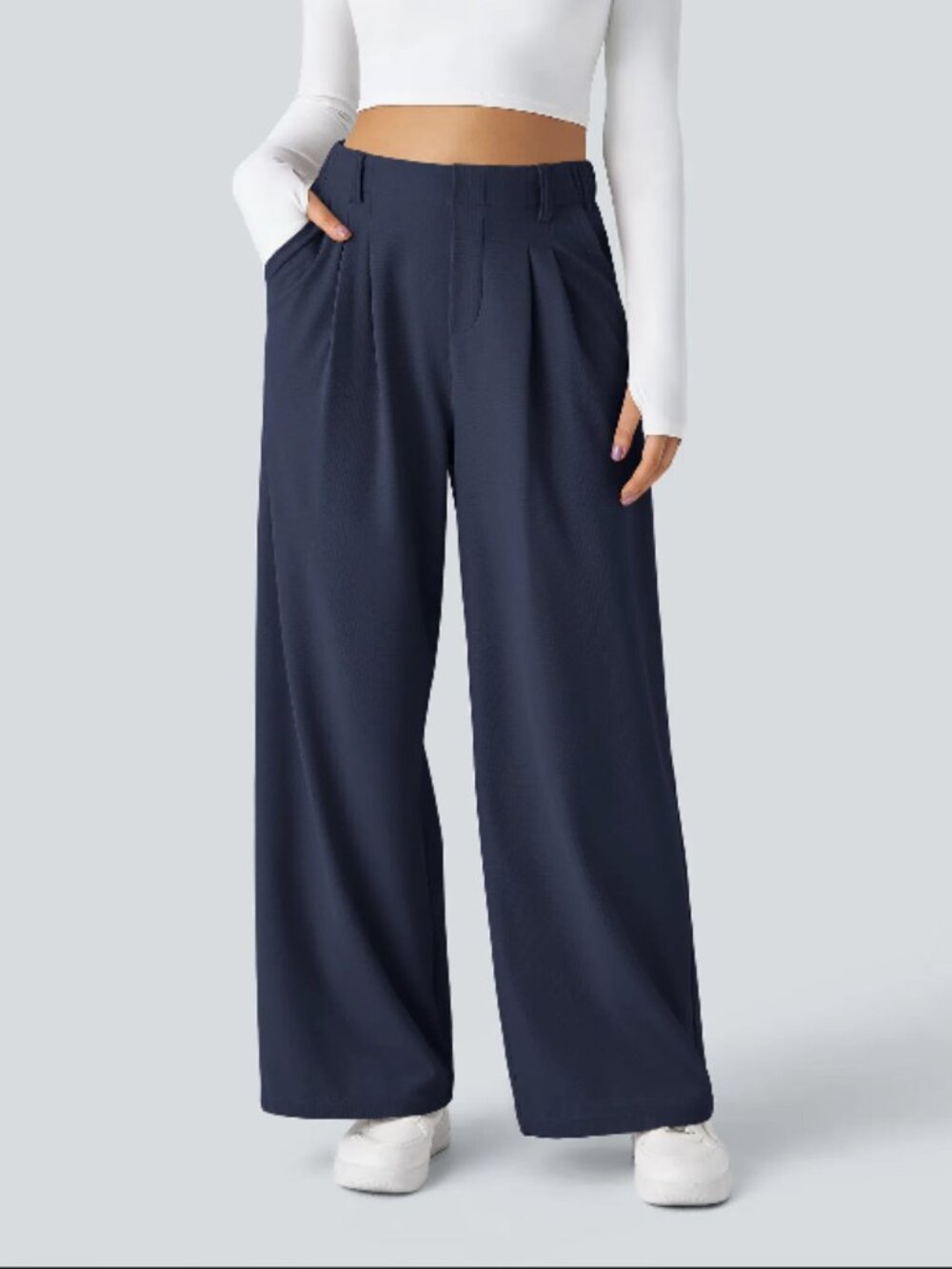 Halara - Regular M (8-10) - Dark Blue Waffle Pants
